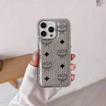 mcm electroplated silver iphone case