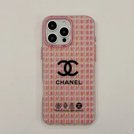 lv foundation hollow - out chanel pink checkered iphone case