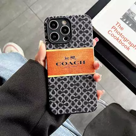 coach brown and black carriage iphone case