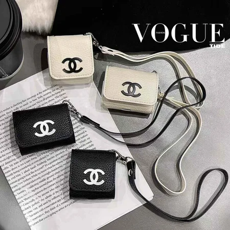 Chanel - inspired litchi - textured leather chic - style AirPods case