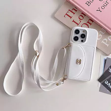 chanel crossbody cardholder metal logo iphone 16/16pro/pro max case