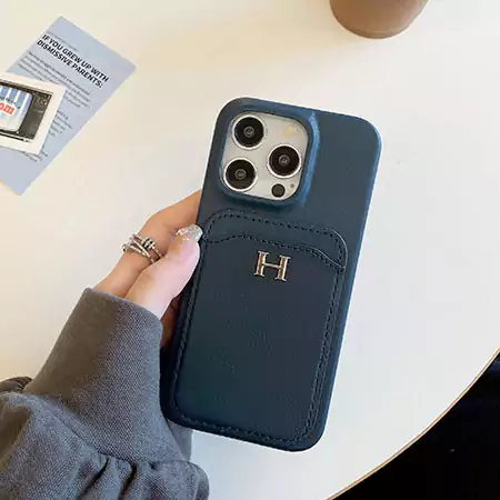 hermès leather card holder h metal logo iphone case