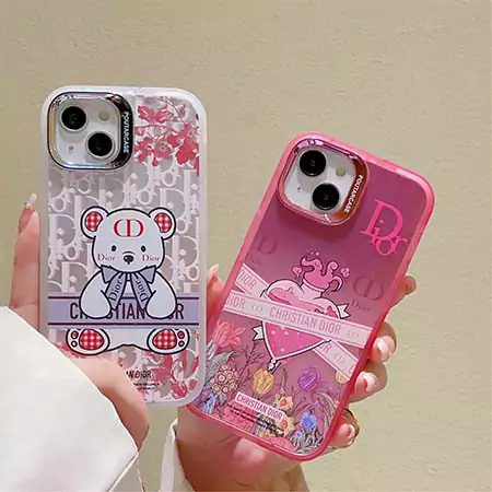 dior semi-transparent bear stand iphone 16/16pro/pro max case