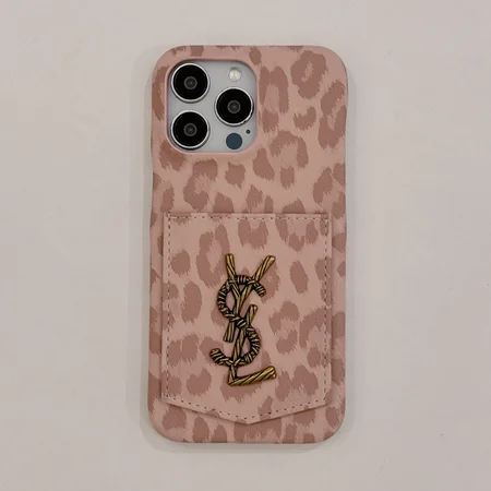 ysl leopard print card holder iphone case