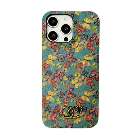 chanel flowers and butterflies soft wood grain iphone case
