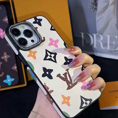 louis vuitton rhinestone lens colorful monogram iphone case