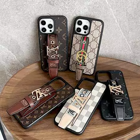 louis vuitton leather - covered belt buckle wrist strap iphone case