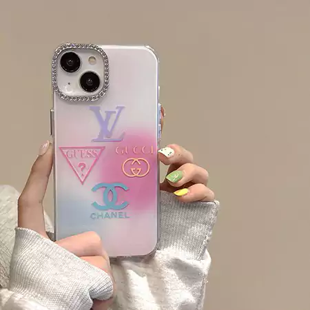 luxury brands collage rhinestone iphone case