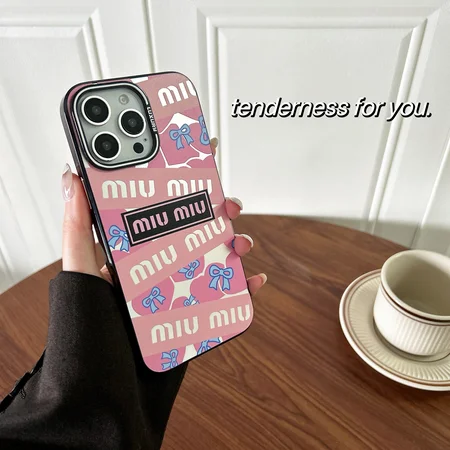miumiu pink bow heart iphone 16/16pro/pro max case