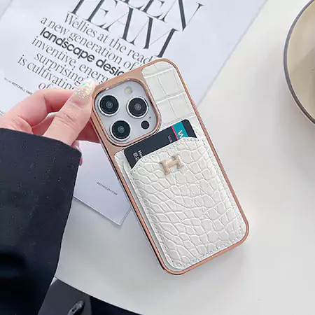 hermes electroplated alligator - print card holder iphone case