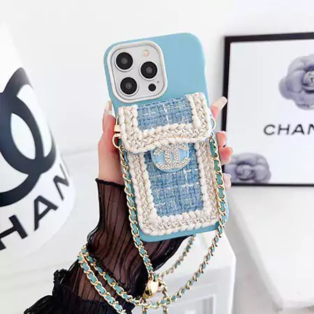 chanel tweed with rhinestone logo vertical card holder iphone case