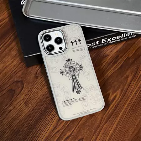 chrome hearts semi - transparent white and opaque black iphone case