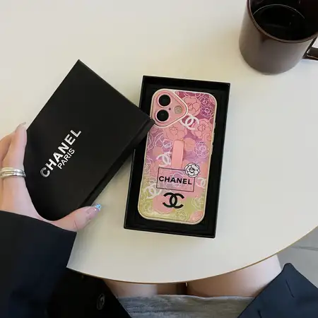 chanel floral pull out wrist strap stand iphone case