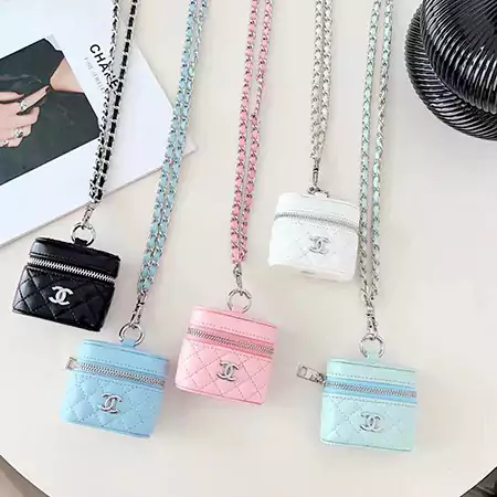 Chanel - inspired embroidered mini - box AirPods case
