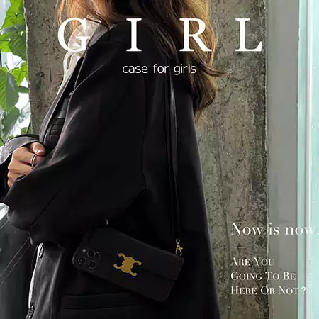 celine crossbody vintage metal logo leather card iphone 16/16pro/pro max case