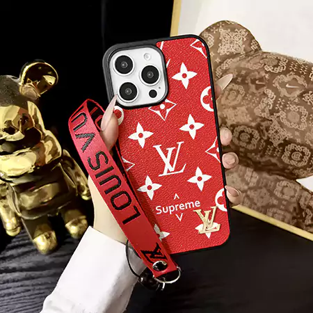 LV x Supreme hand strap iPhone case