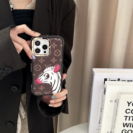 Leather LV monogram zebra phone case