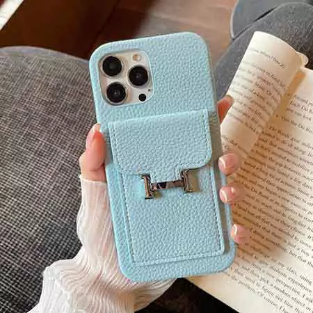 hermès pebbled leather card holder iphone 16/16pro/pro max case