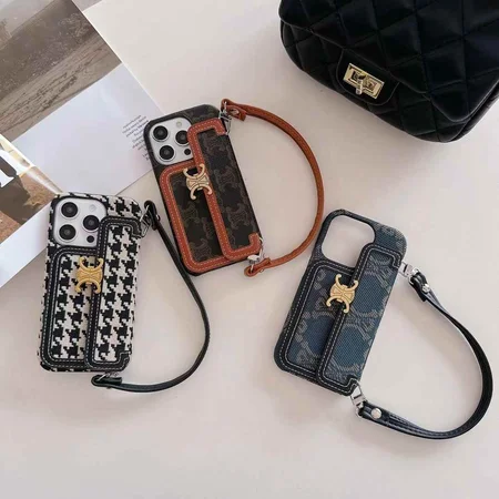 celine houndstooth pattern hand - held iphone case
