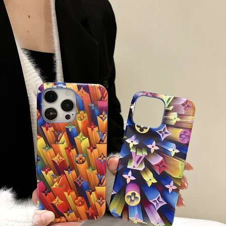 LV iridescent 3D graffiti phone case