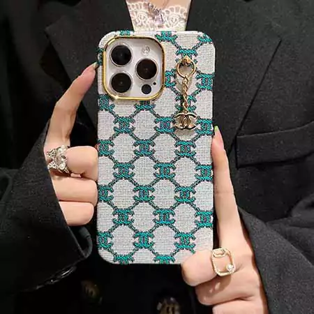 chanel colorful fabric phone case with hardware pendants