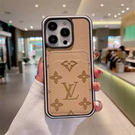 louis vuitton embossed card - slot two - tone border leather iphone case
