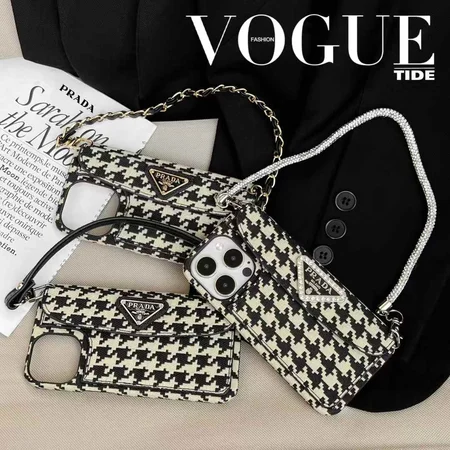 prada houndstooth pattern hand - held iphone case