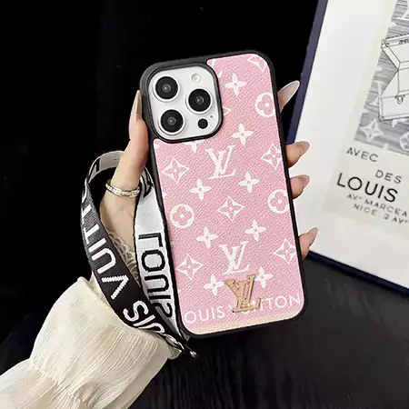 LV iridescent print hand chain iPhone case