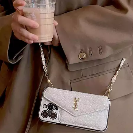 YSL metal logo phone case
