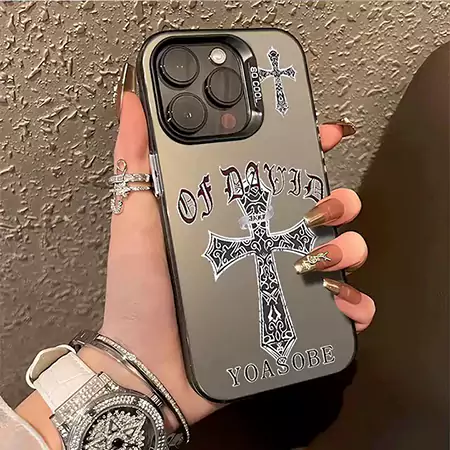 chrome hearts gothic cross iphone case