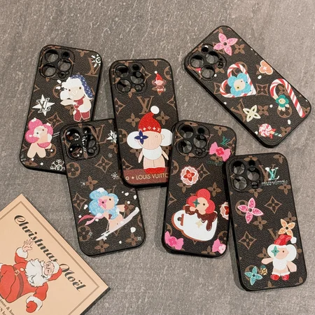 LV Christmas series leather phone case