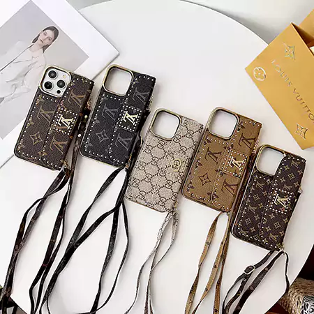louis vuitton rivet leather label crossbody card holder iphone case