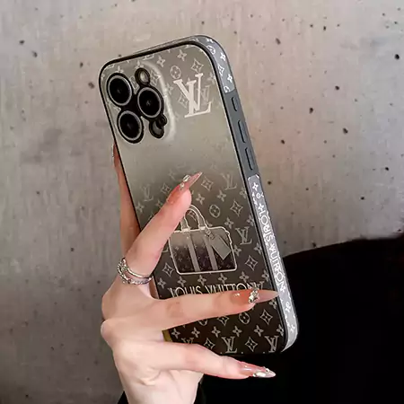 gray - brown iPhone case with small LV logo