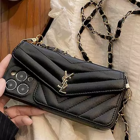 YSL crossbody card holder iPhone case