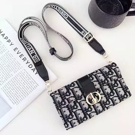 dior wallet card holder cross - body leather case with cd chain