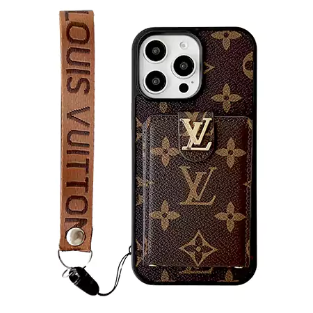 LV monogram card - holder hand strap iPhone case