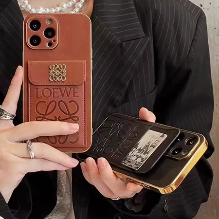 loewe brown black iphone case with card holder