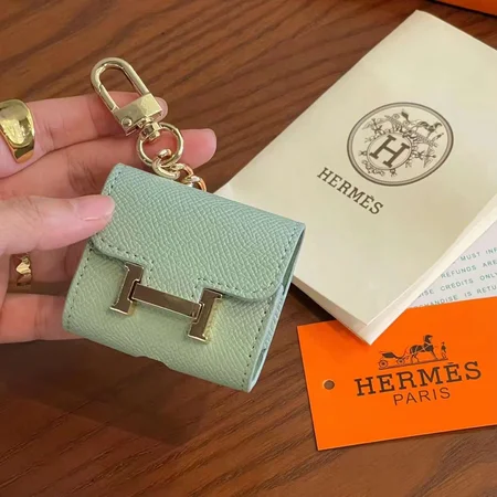 Hermès - inspired multi - color leather mini - bag - style AirPods case