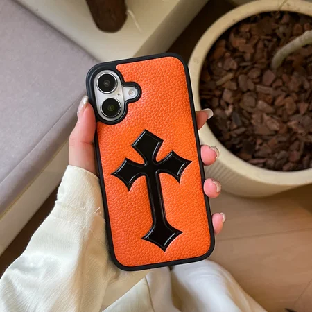 Chrome Hearts - inspired leather iPhone case