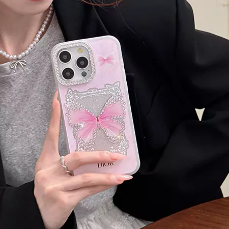 dior rhinestone - embellished blue and pink butterfly iphone case