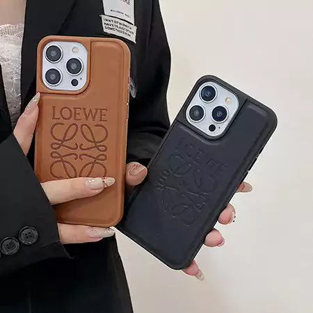 loewe leather embossed iphone case