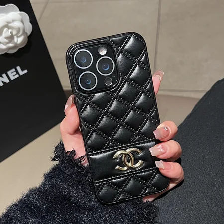 chanel electroplated leather - embossed iphone case
