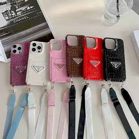 prada crocodile embossed crossbody card holder iphone case