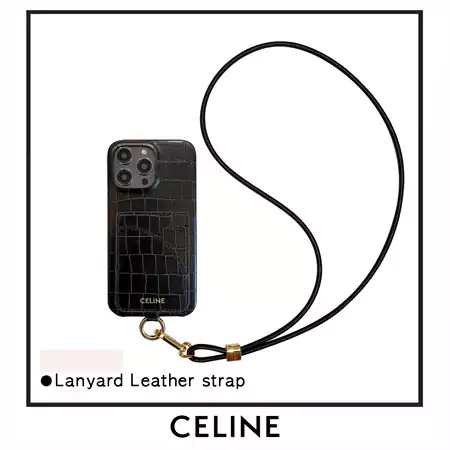 celine alligator - embossed card holder cross - body ring - holder iphone case