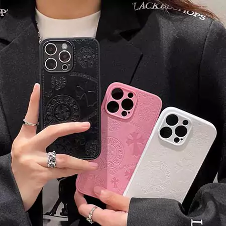 chrome hearts black white pink classic pattern iphone case