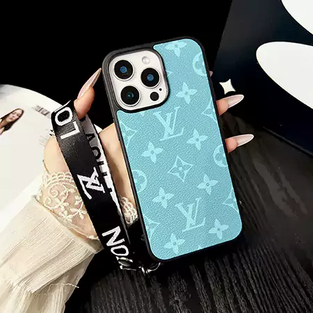 LV solid - color print hand strap iPhone case