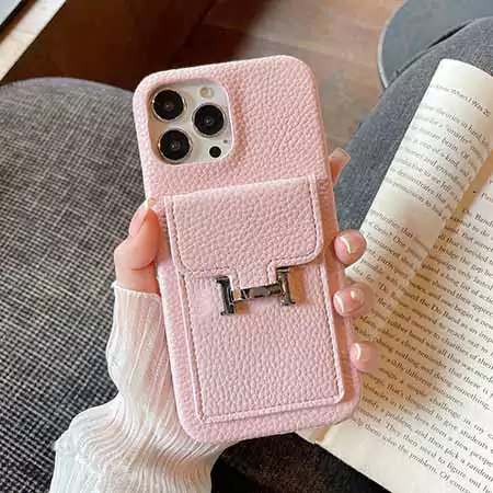 hermès pebbled leather card holder iphone 16/16pro/pro max case