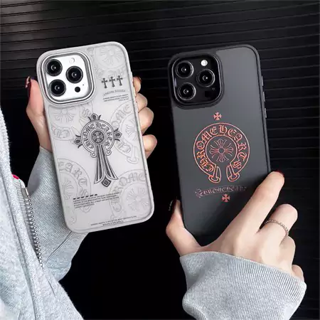 chrome hearts semi - transparent white and opaque black iphone case