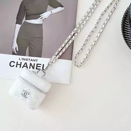 Chanel - inspired embroidered mini - box AirPods case