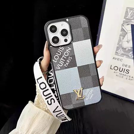 LV iridescent print hand chain iPhone case